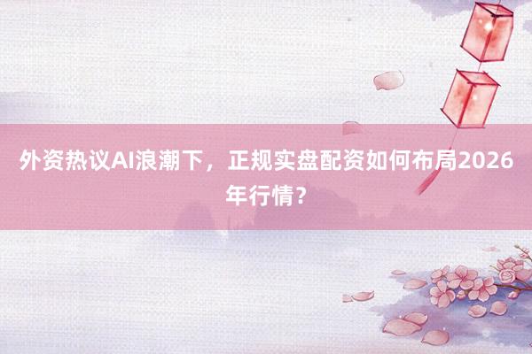 外资热议AI浪潮下，正规实盘配资如何布局2026年行情？