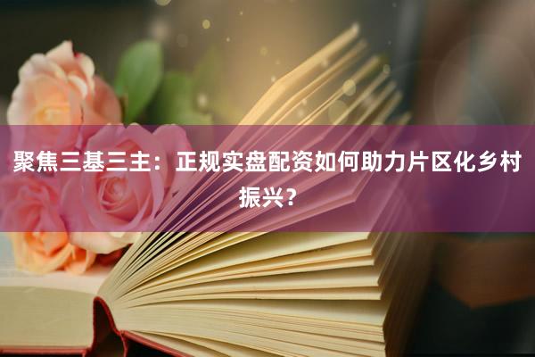 聚焦三基三主：正规实盘配资如何助力片区化乡村振兴？