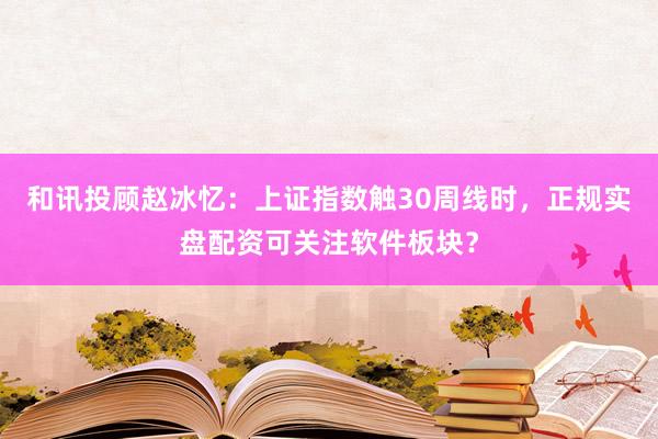 和讯投顾赵冰忆：上证指数触30周线时，正规实盘配资可关注软件板块？