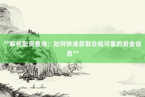 **解析配资查询：如何快速获取合规可靠的资金信息**